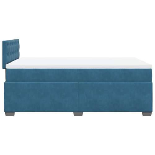 Box spring krevet s madracem tamnoplavi 120 x 200 cm baršunasti - Plava 120 x 200 cm gumbi Cijena