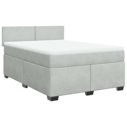 Krevet s oprugama i madracem svjetlosivi 140x190 cm baršunasti Svjetlosiva 140 x 190 cm plain degsign Cijena