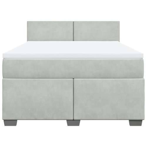Krevet s oprugama i madracem svjetlosivi 140x190 cm baršunasti Svjetlosiva 140 x 190 cm plain degsign Cijena