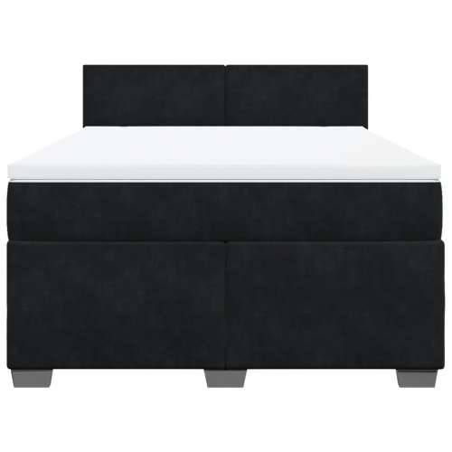 Krevet s oprugama i madracem crni 140 x 190 cm baršunasti - Crna 140 x 190 cm plain degsign Cijena