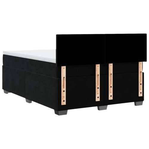 Krevet s oprugama i madracem crni 140 x 190 cm baršunasti - Crna 140 x 190 cm plain degsign Cijena