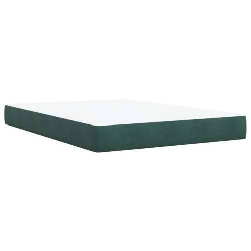 Krevet s oprugama i madracem tamnozeleni 140x190 cm baršunasti - Tamnozelena 140 x 190 cm Blok s kvadratima Cijena