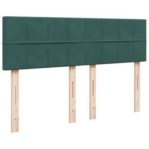 Krevet s oprugama i madracem tamnozeleni 140x190 cm baršunasti - Tamnozelena 140 x 190 cm Blok s kvadratima Cijena