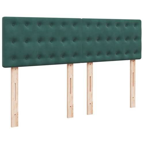 Krevet s oprugama i madracem tamnozeleni 140x190 cm baršunasti - Tamnozelena 140 x 190 cm gumbi Cijena