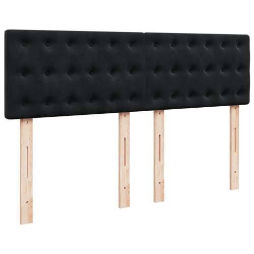 Krevet s oprugama i madracem crni 160x200 cm baršunasti - Crna 160 x 200 cm gumbi Cijena