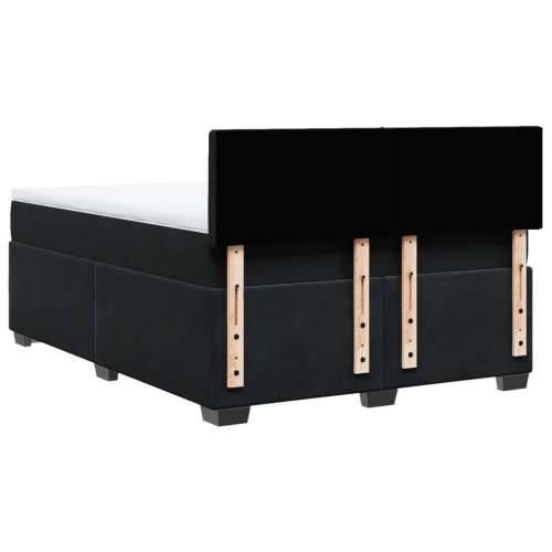 Krevet s oprugama i madracem crni 160x200 cm baršunasti - Crna 160 x 200 cm gumbi Cijena