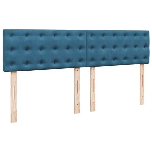 Krevet s oprugama i madracem plavi 180x200 cm baršunasti - Plava 180 x 200 cm gumbi Cijena