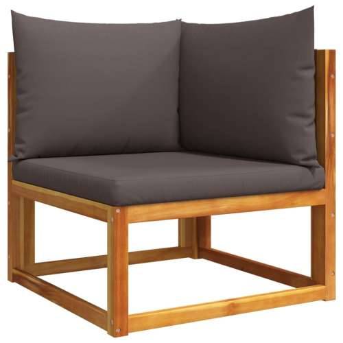 6-dijelna set vrtnih sofa s jastucima masivno bagremovo drvo - Siva 1 kutna + 2x srednja + 2x tabure + stol Cijena