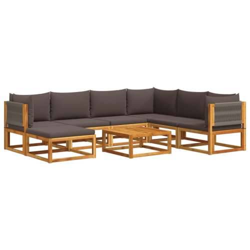 8-dijelna set vrtnih sofa s jastucima masivno bagremovo drvo - Siva 1 3x kutna + 3x srednja + tabure + stol Cijena