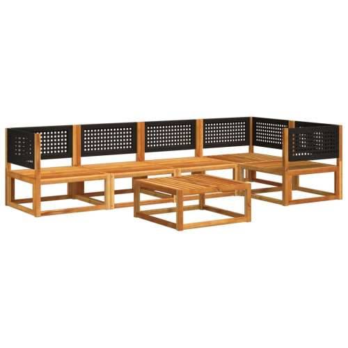 6-dijelna set vrtnih sofa s jastucima masivno bagremovo drvo - Crna i krem 2x srednja + 3x kutna + stol 1 Cijena