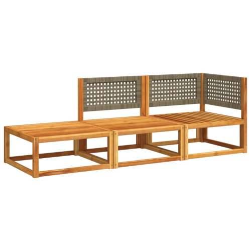 3-dijelna set vrtnih sofa s jastucima masivno bagremovo drvo - Siva kutna + srednja + tabure 1 Cijena