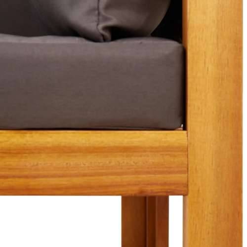 3-dijelna set vrtnih sofa s jastucima masivno bagremovo drvo - Siva kutna + srednja + tabure 1 Cijena