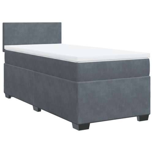 Box spring krevet s madracem tamnosivi 80 x 200 cm baršunasti - Tamno siva 80 x 200 cm Gladak dizajn Cijena