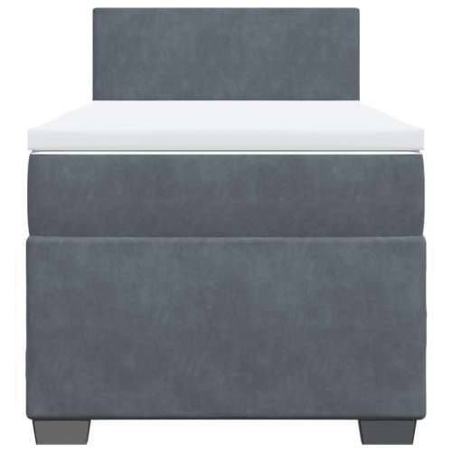 Box spring krevet s madracem tamnosivi 80 x 200 cm baršunasti - Tamno siva 80 x 200 cm Gladak dizajn Cijena
