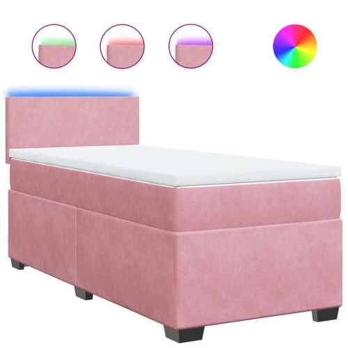 Box spring krevet s madracem ružičasti 100x200 cm baršunasti - Ružičasta 100 x 200 cm Gladak dizajn Cijena