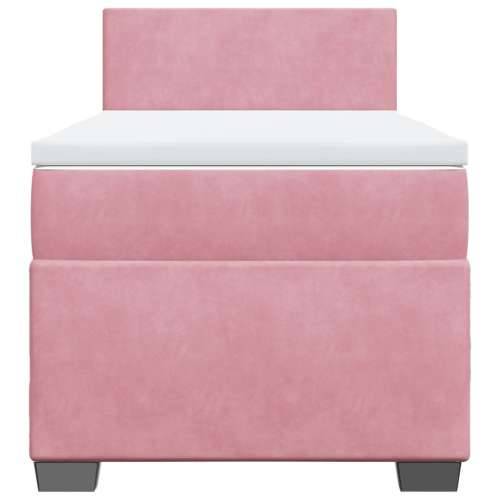 Box spring krevet s madracem ružičasti 100x200 cm baršunasti - Ružičasta 100 x 200 cm Gladak dizajn Cijena