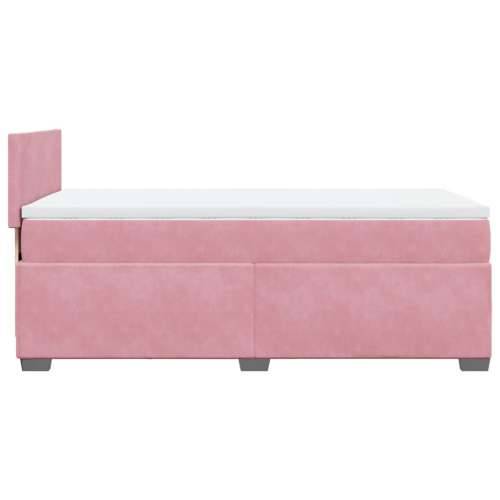 Box spring krevet s madracem ružičasti 100x200 cm baršunasti - Ružičasta 100 x 200 cm Gladak dizajn Cijena
