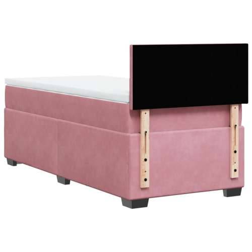 Box spring krevet s madracem ružičasti 100x200 cm baršunasti - Ružičasta 100 x 200 cm Gladak dizajn Cijena
