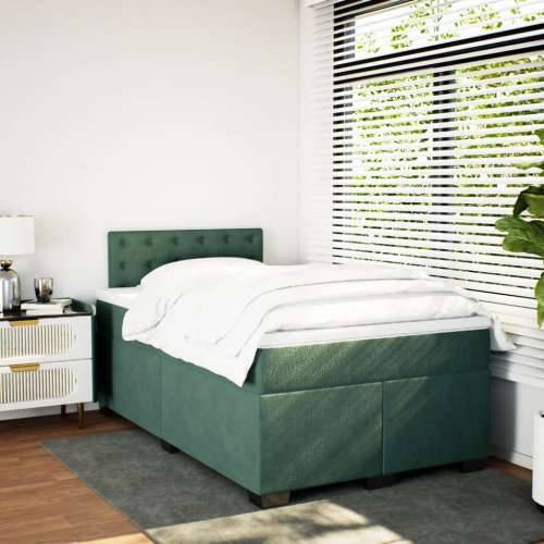 Krevet box spring s madracem tamnozeleni 120x190 cm baršunasti - Tamnozelena 120 x 190 cm gumbi Cijena