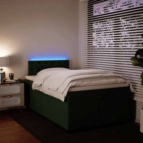 Krevet box spring s madracem tamnozeleni 120x190 cm baršunasti - Tamnozelena 120 x 190 cm gumbi Cijena