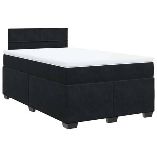 Box spring krevet s madracem crni 120 x 200 cm baršunasti - Crna 120 x 200 cm Blok s kvadratima Cijena