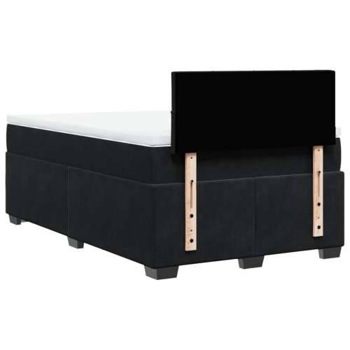 Box spring krevet s madracem crni 120 x 200 cm baršunasti - Crna 120 x 200 cm Blok s kvadratima Cijena