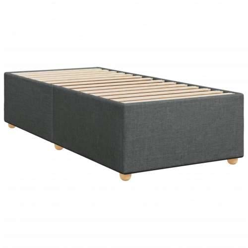 Krevet s oprugama i madracem tamnosivi 90 x 190 cm od tkanine - Tamno siva 90 x 190 cm Blok s kvadratima Cijena