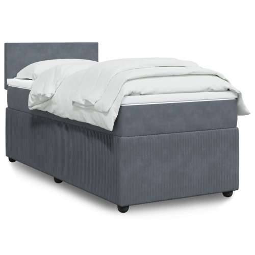 Box spring krevet s madracem tamnosivi 80 x 200 cm baršunasti - Tamno siva 80 x 200 cm Gladak dizajn Cijena