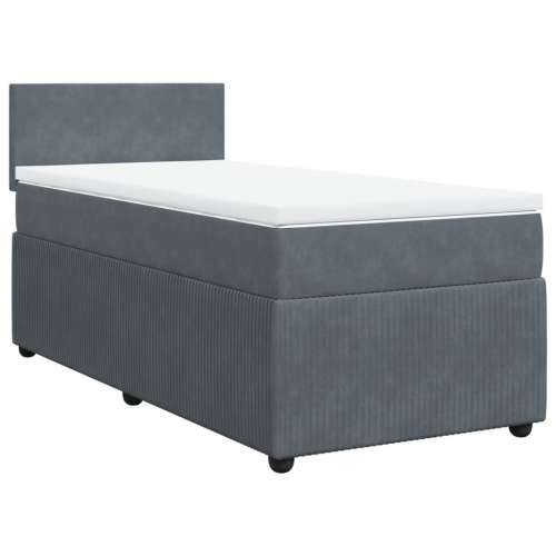 Box spring krevet s madracem tamnosivi 80 x 200 cm baršunasti - Tamno siva 80 x 200 cm Gladak dizajn Cijena