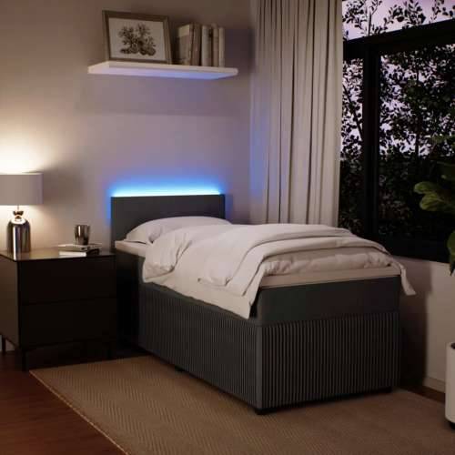 Box spring krevet s madracem tamnosivi 80 x 200 cm baršunasti - Tamno siva 80 x 200 cm Gladak dizajn Cijena