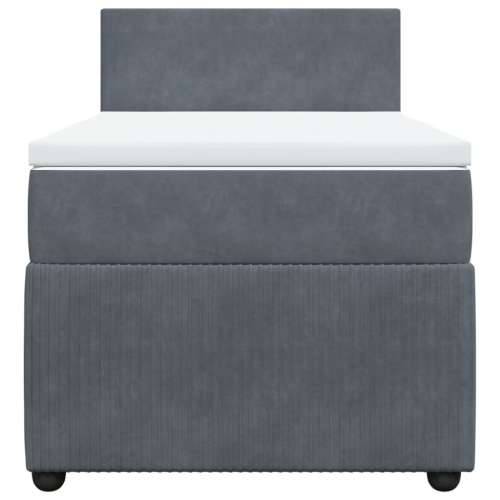 Box spring krevet s madracem tamnosivi 80 x 200 cm baršunasti - Tamno siva 80 x 200 cm Gladak dizajn Cijena