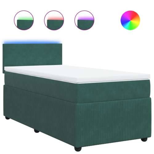 Box spring krevet s madracem tamnozeleni 80 x 200 cm baršunasti - Tamnozelena 80 x 200 cm Gladak dizajn Cijena