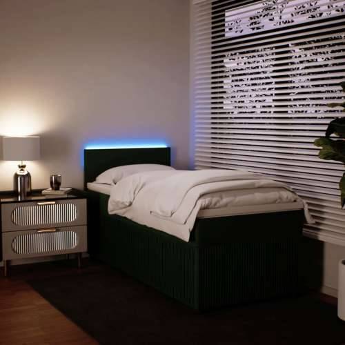 Box spring krevet s madracem tamnozeleni 80 x 200 cm baršunasti - Tamnozelena 80 x 200 cm Gladak dizajn Cijena