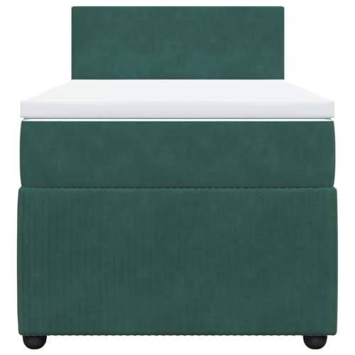 Box spring krevet s madracem tamnozeleni 80 x 200 cm baršunasti - Tamnozelena 80 x 200 cm Gladak dizajn Cijena