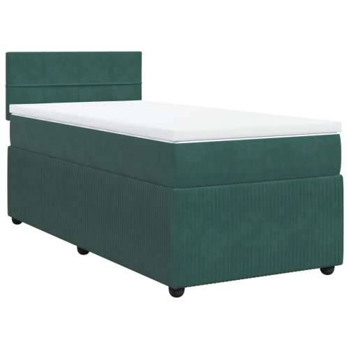 Box spring krevet s madracem tamnozeleni 80 x 200 cm baršunasti Tamnozelena 80 x 200 cm Blok s kvadratima Cijena