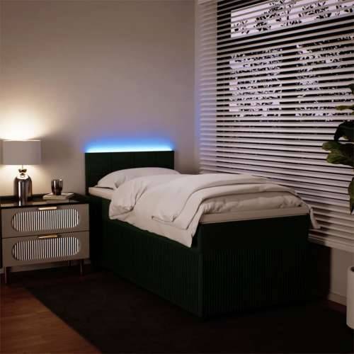 Box spring krevet s madracem tamnozeleni 80 x 200 cm baršunasti Tamnozelena 80 x 200 cm Blok s kvadratima Cijena