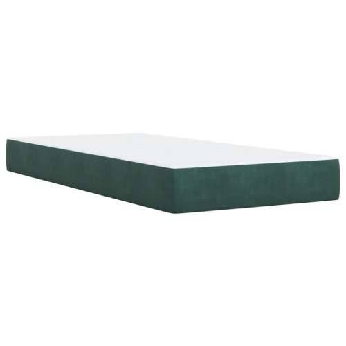 Box spring krevet s madracem tamnozeleni 80 x 200 cm baršunasti Tamnozelena 80 x 200 cm Blok s kvadratima Cijena