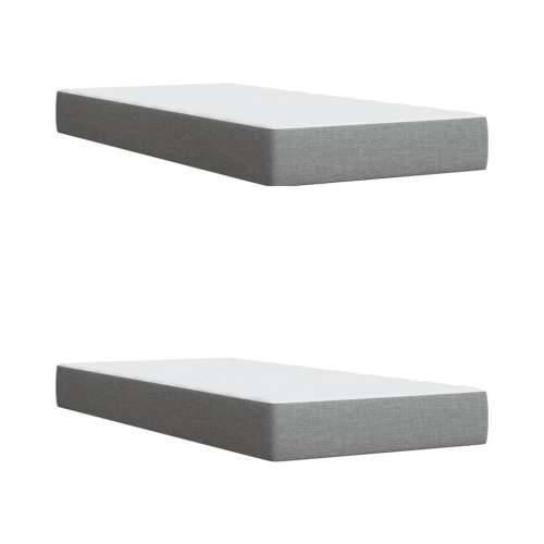 Krevet s oprugama i madracem svjetlosivi 200 x 200cm od tkanine - Svjetlosiva 200 x 200 cm Blok s kvadratima Cijena
