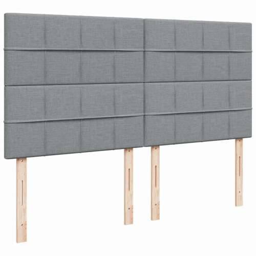 Krevet s oprugama i madracem svjetlosivi 200 x 200cm od tkanine - Svjetlosiva 200 x 200 cm Blok s kvadratima Cijena