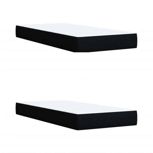Krevet s oprugama i madracem crni 200x200 cm od tkanine - Crna 200 x 200 cm Blok s kvadratima Cijena