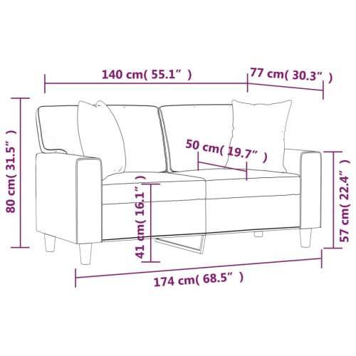 Dvosjed s ukrasnim jastucima boja Krem 140 cm umjetna koža - Krema 140 cm Cijena