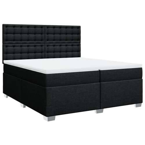 Krevet s oprugama i madracem crni 200x200 cm od tkanine - Crna 200 x 200 cm gumbi Cijena