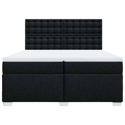 Krevet s oprugama i madracem crni 200x200 cm od tkanine - Crna 200 x 200 cm gumbi Cijena