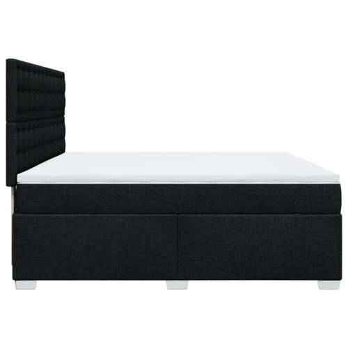 Krevet s oprugama i madracem crni 200x200 cm od tkanine - Crna 200 x 200 cm gumbi Cijena