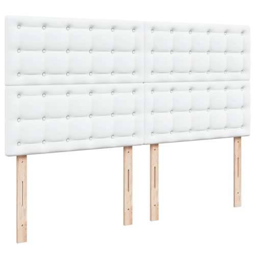 Krevet s oprugama i madracem bijeli 200x200 cm umjetna koža - Bijela 200 x 200 cm gumbi Cijena
