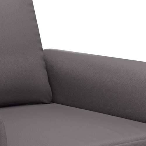 3-dijelni set sofa s jastucima sivi od umjetne kože - Siva s jastucima i tabureom Cijena