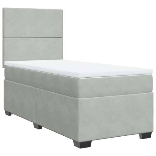 Box spring krevet s madracem svjetlosivi 80 x 200 cm baršunasti Svjetlosiva 80 x 200 cm Gladak dizajn Cijena