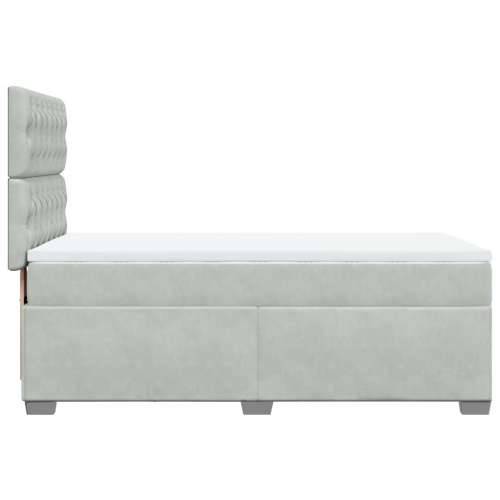 Box spring krevet s madracem svjetlosivi 80 x 200 cm baršunasti - Svjetlosiva 80 x 200 cm Dizajn s gumbima Cijena