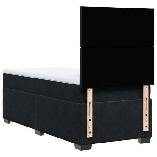Box spring krevet s madracem crni 90x190 cm baršunasti - Crna 90 x 190 cm Gladak dizajn Cijena