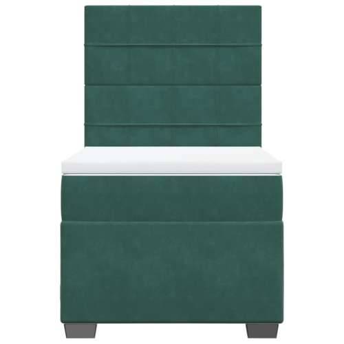 Box spring krevet s madracem tamnozeleni 90x190 cm baršunasti Tamnozelena 90 x 190 cm Blok s kvadratima Cijena